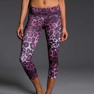 Worn Once Onzie black & purple cheetah Capri S/M